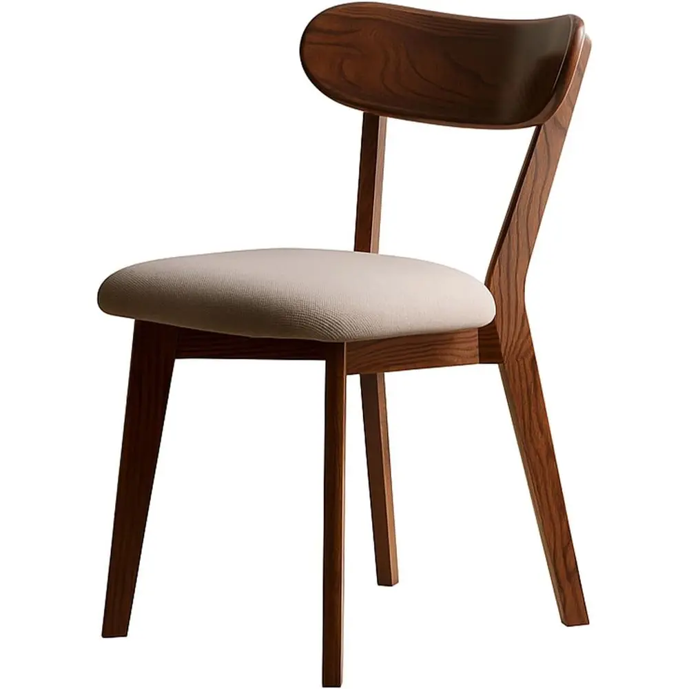 

Набор из 6 обеденных стульев коммерческого класса из орехового дерева, грузоподъемность 400 фунтов, изогнутая спинка и мягкое сиденье, массив дуба, для ресторанов