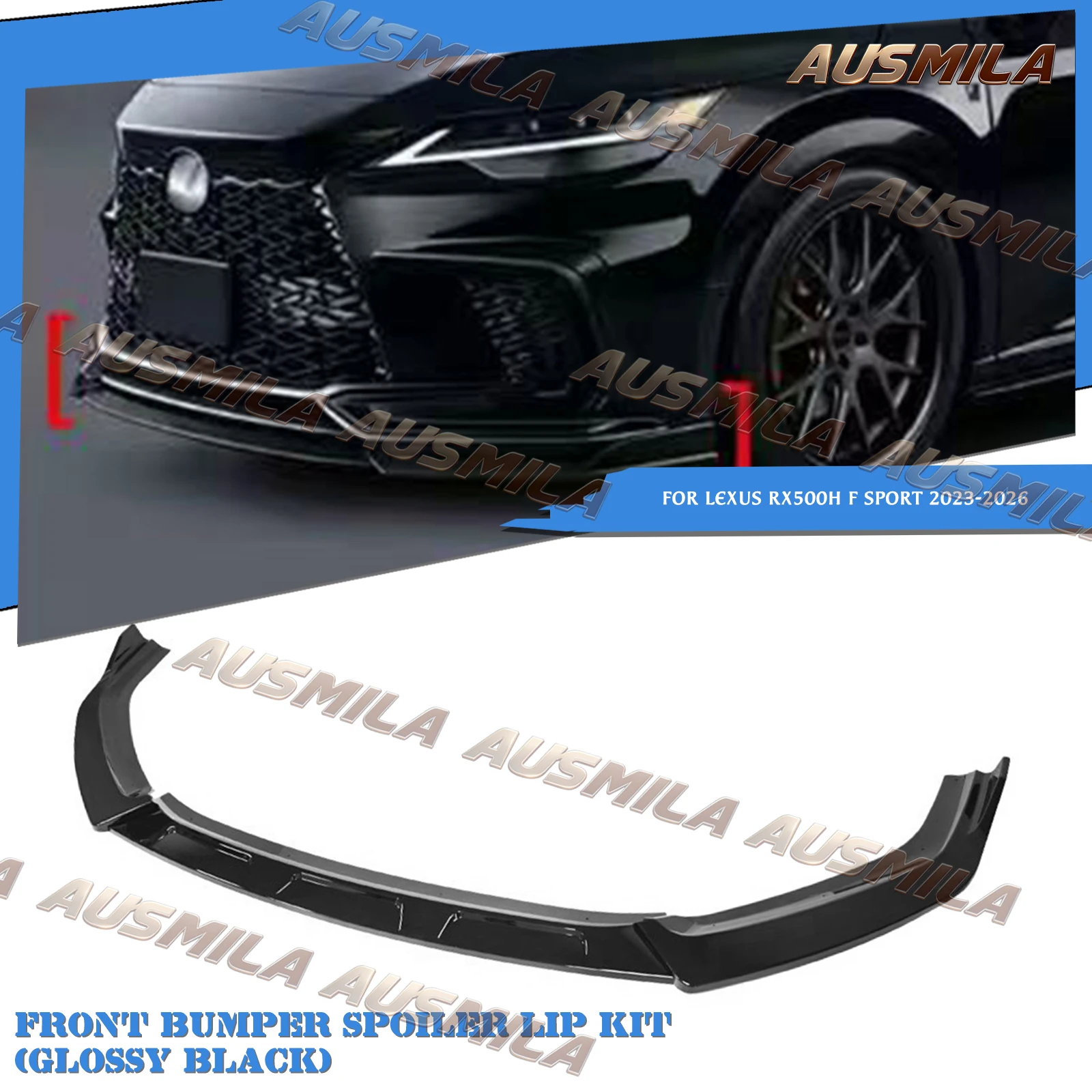 Front Bumper Spoiler Lip Lower Splitter Separator Chin Blade Guard Protector Cover For Lexus RX500H F Sport 2023-2026