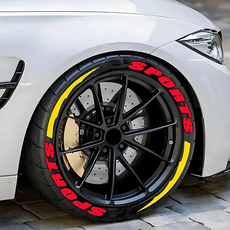 3D Stereo PVC Sports Tire Letter Stickers Waterproof Wheel Rim Decor Decals 2/4/8Pcs Universal Car Exterior Modification Accesso