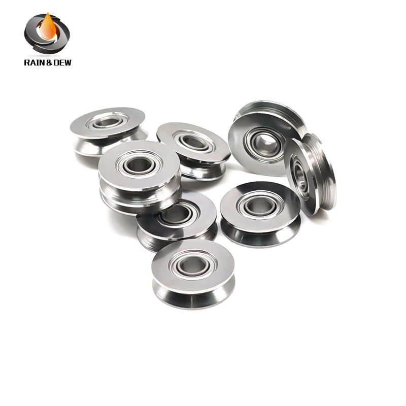 5PCS Stainless Steel SV4-14ZZ Roller Bearing 4X14X4 mm Guide Rail Pulley V-shaped Bearing SV4-14 SV4-14Z