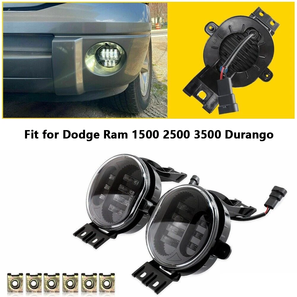 1 Pair 55077475AE Led Fog Lights Fit for dodge ram 1500 02-08 / ram 2500 3500 03-09