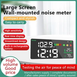 Decibel Meter With Tuya Wifi Wall Mounted Measurement Noise Level Meter Quick Sensor Temperature Humidity Detector Decibel Meter