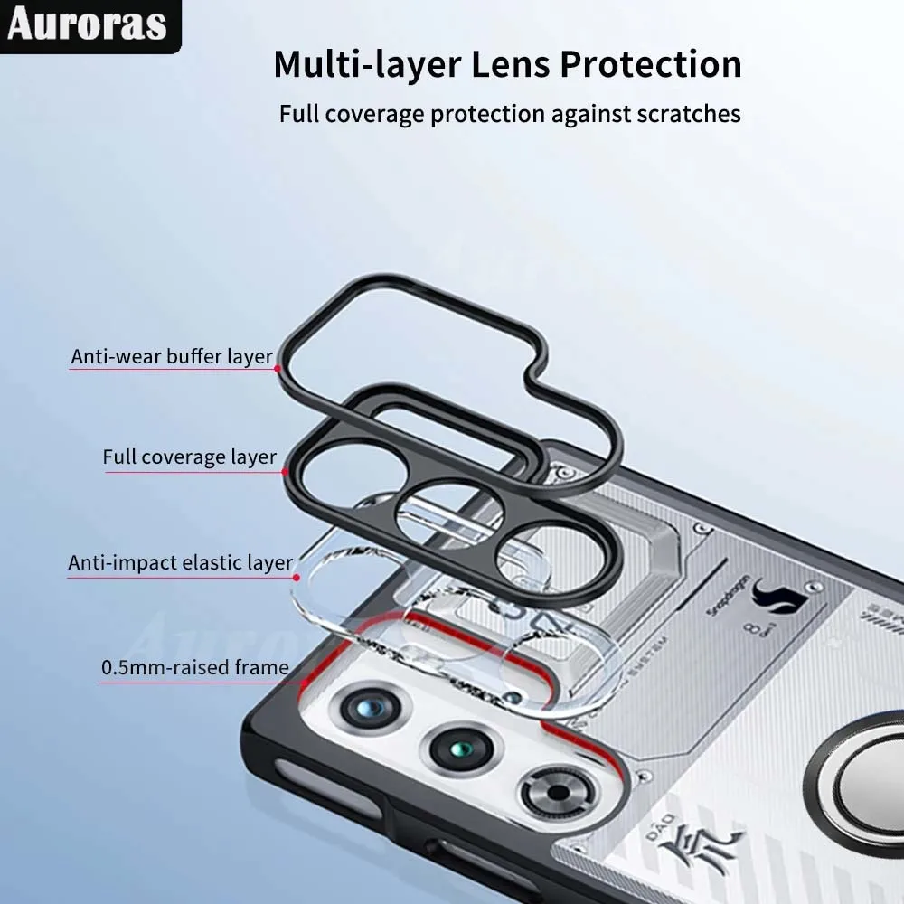 الشفق-قشرة صلبة للنوبة الحمراء السحرية 9 pro plus ، غطاء خلفي بحلقة مغناطيسية ، شفاف ، مضاد للصدمات ، لـ redmagic 8 8s pro