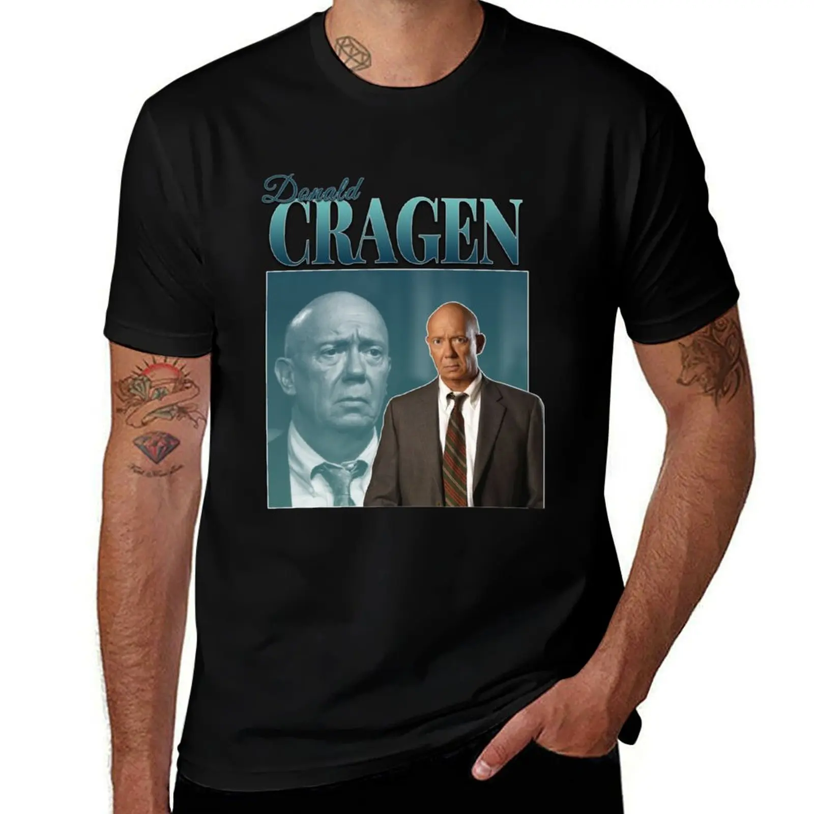Donald Cragen 90s Inspired Vintage Homage T-Shirt Soft Casual Short Sleeve Cotton Tee T-Shirt