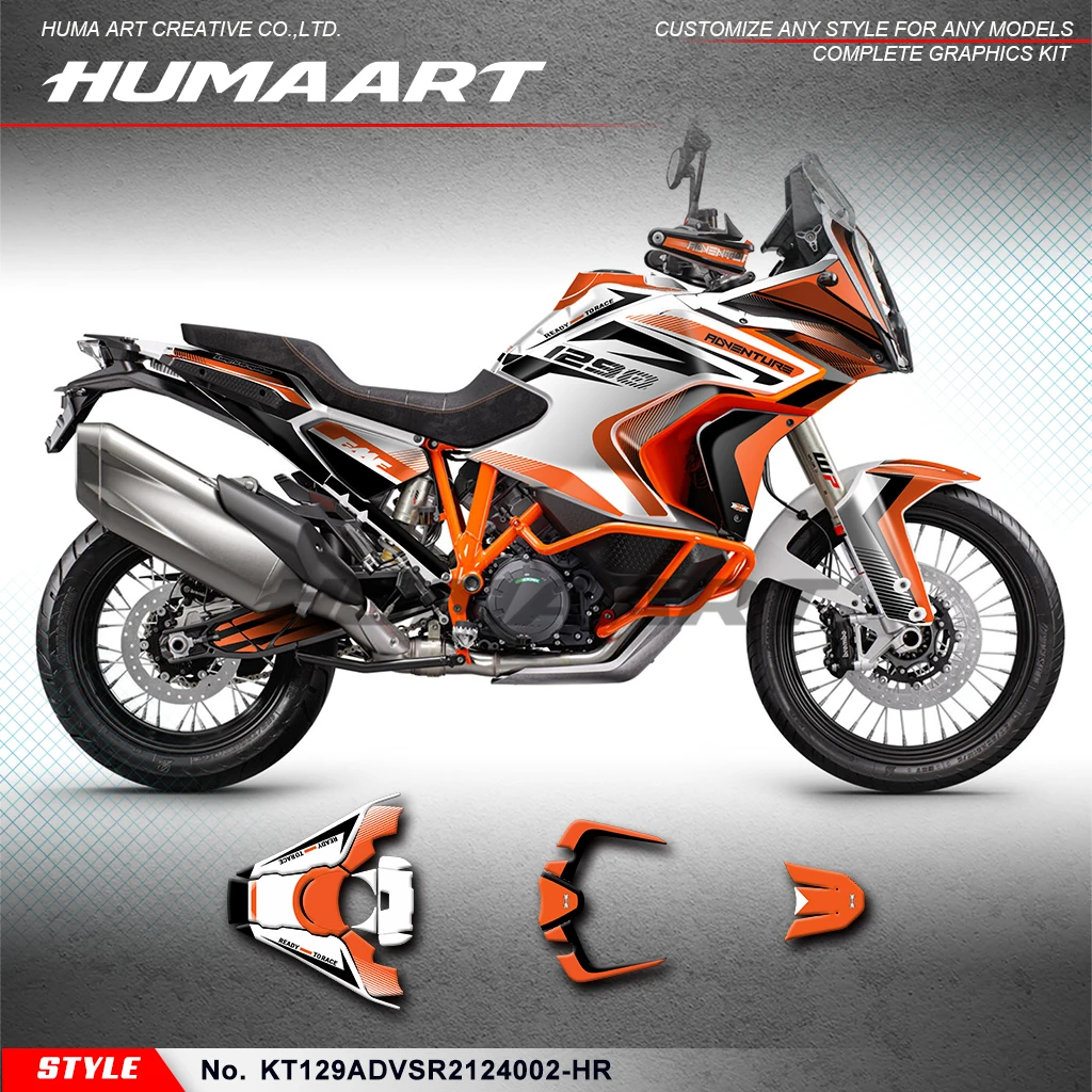 

HUMAART Adhesive Sticker Wrap Design for KTM 1290 Super Adventure S / Super ADV R 2021 2022 2023 2024, KT129ADVSR2124002-HR