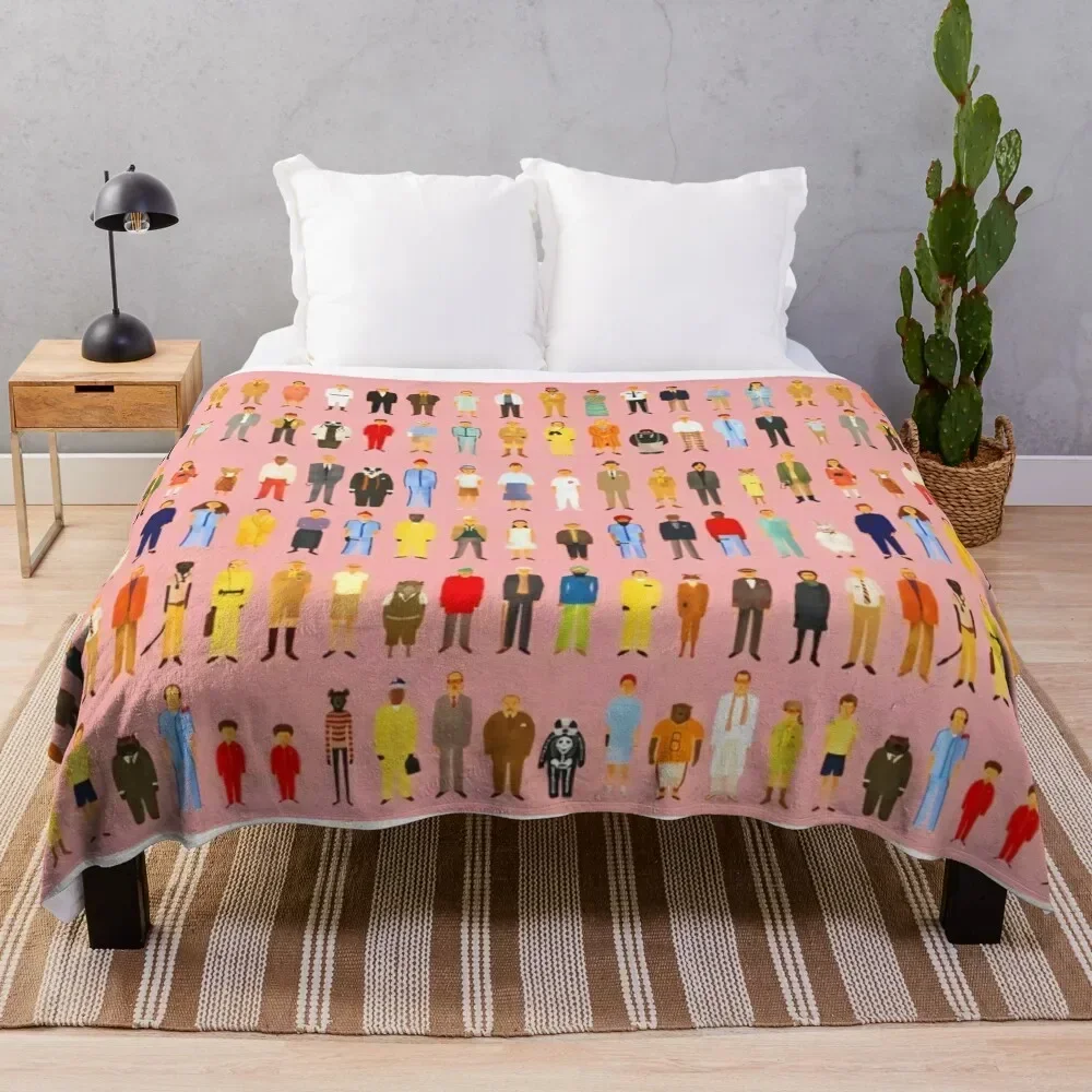

Wes Anderson Movie Characters Throw Blanket Foldable Soft Warm Blanket for Outdoor Use