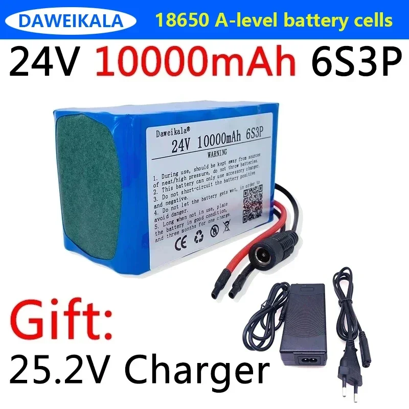 Daweikala 24V 10.0Ah 6S3P 18650 Battery Li-ion Battery 24V 10000mAh Electric Bicycle Moped /Electric/Li Ion Battery Pack+Charger