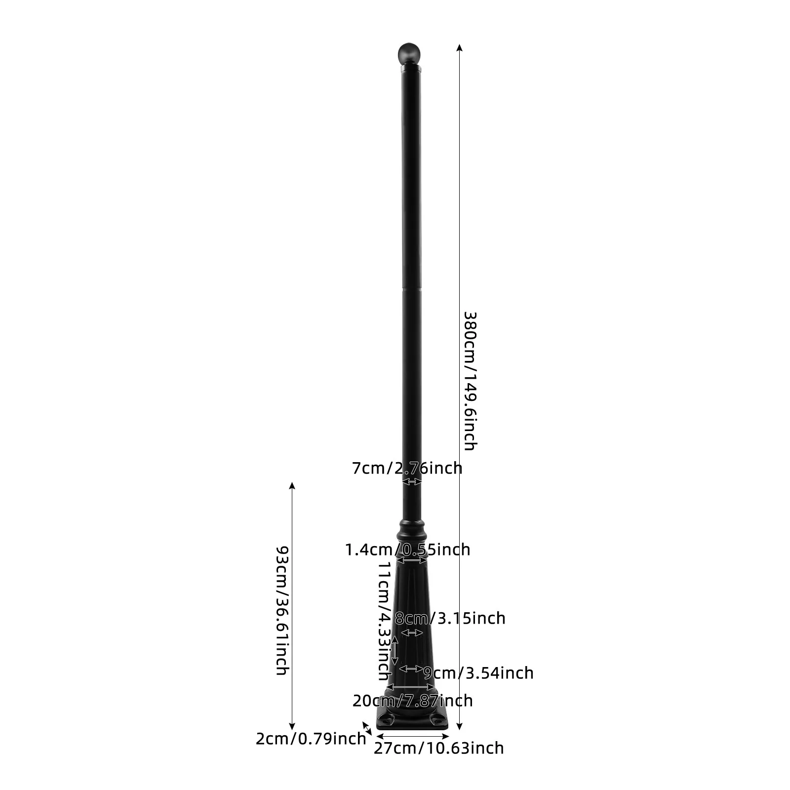Poste De Luz Exterior Negro, Farola De Calle De Tipo Dividido, Columna De Luz De Jardín De Hierro Resistente — -73%, 334.96€ Coupon, from 117.69€ – 73% descuento – €117.69
