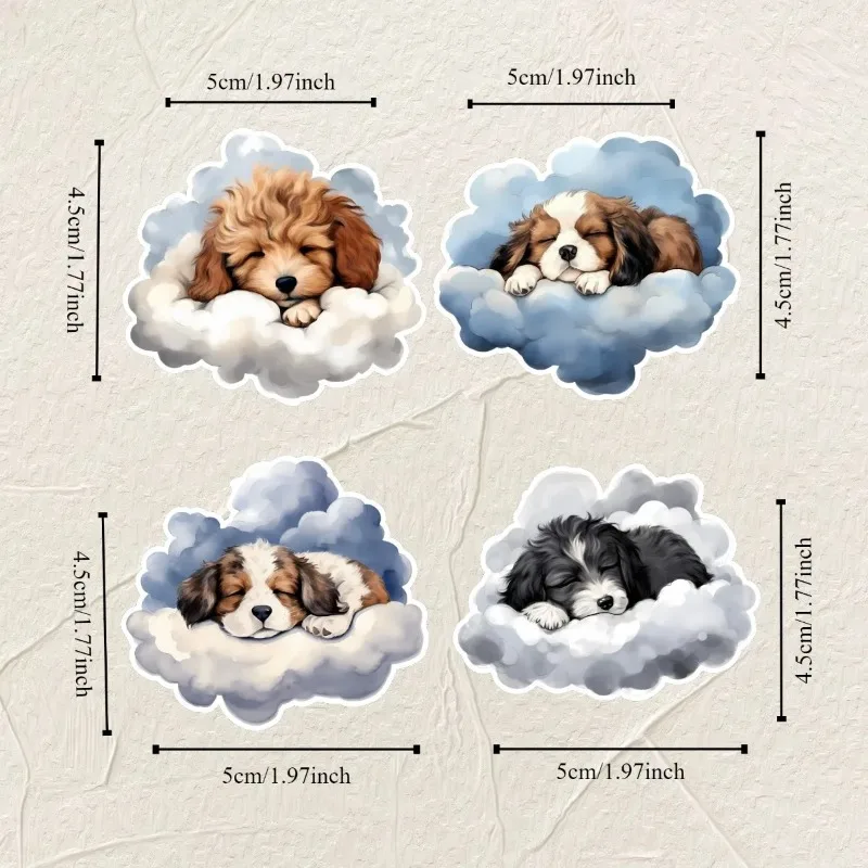 Cartoon Cute Little Milk Dog Sleeping  Sticker Bag Retro Character Hand Tent DIY Collage Scrapbooking Accessorie  Stationery