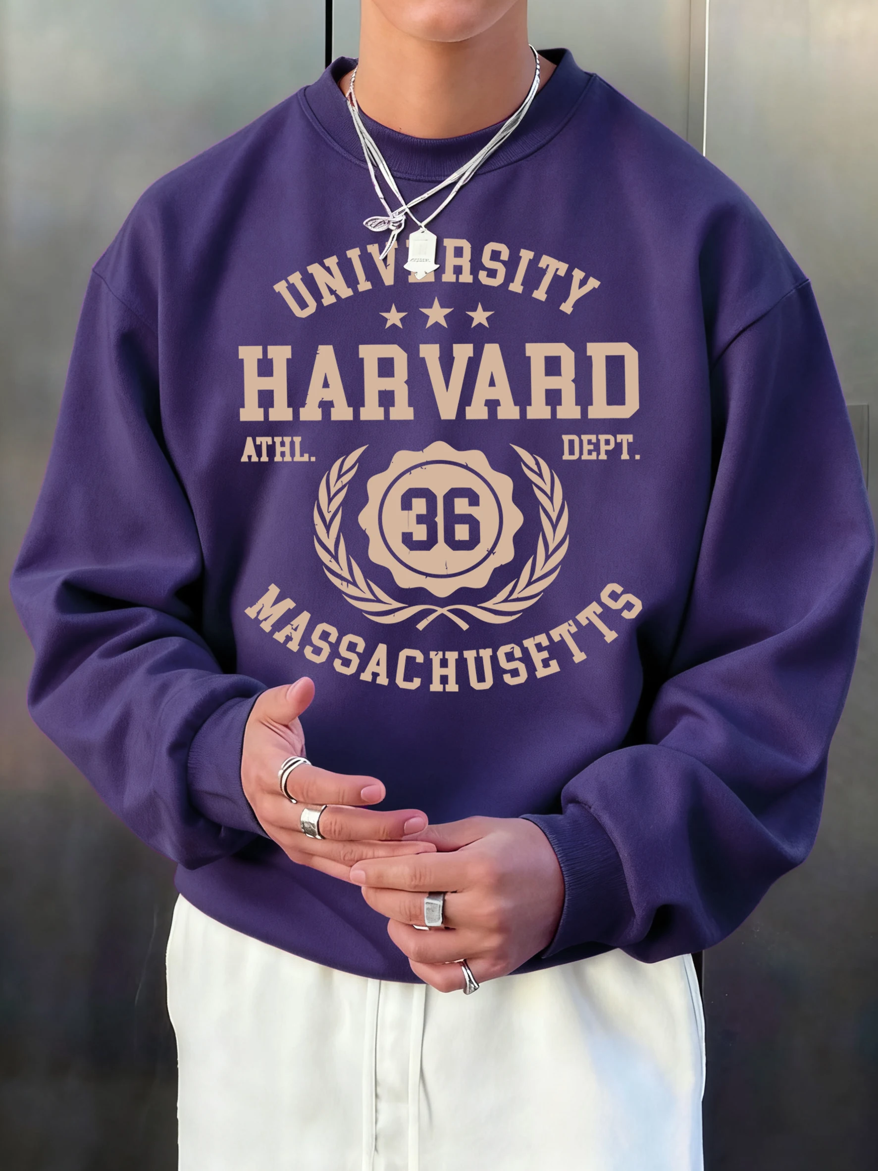 

Мужская толстовка с принтом University Harvard Massachusetts, осенние пуловеры в стиле хип-хоп, удобная одежда, мягкая флисовая спортивная одежда унисекс