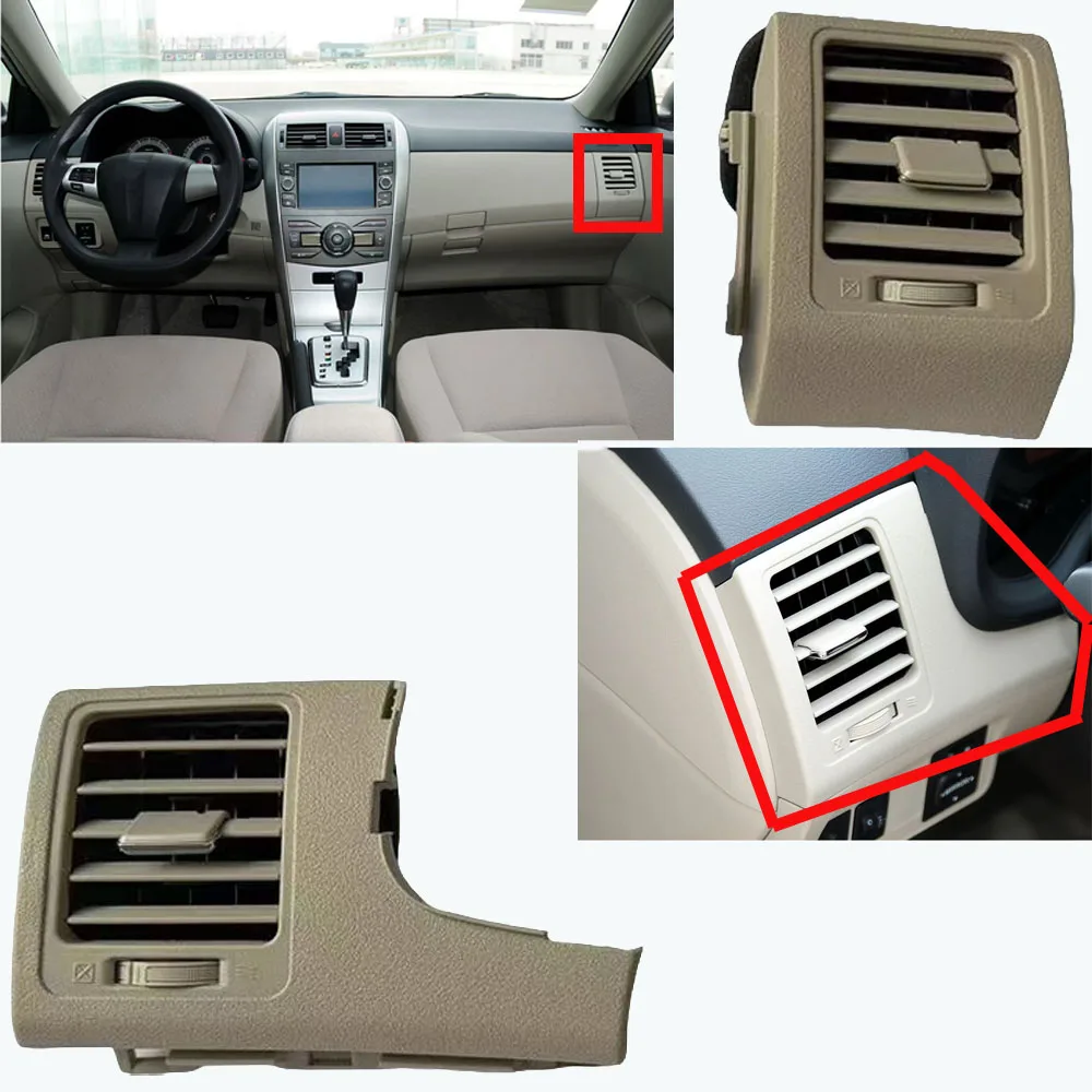 LINGJIE 2PCS Car Dash Air Conditioning Control Side AC Grilles for Toyota Corolla 2008-2013