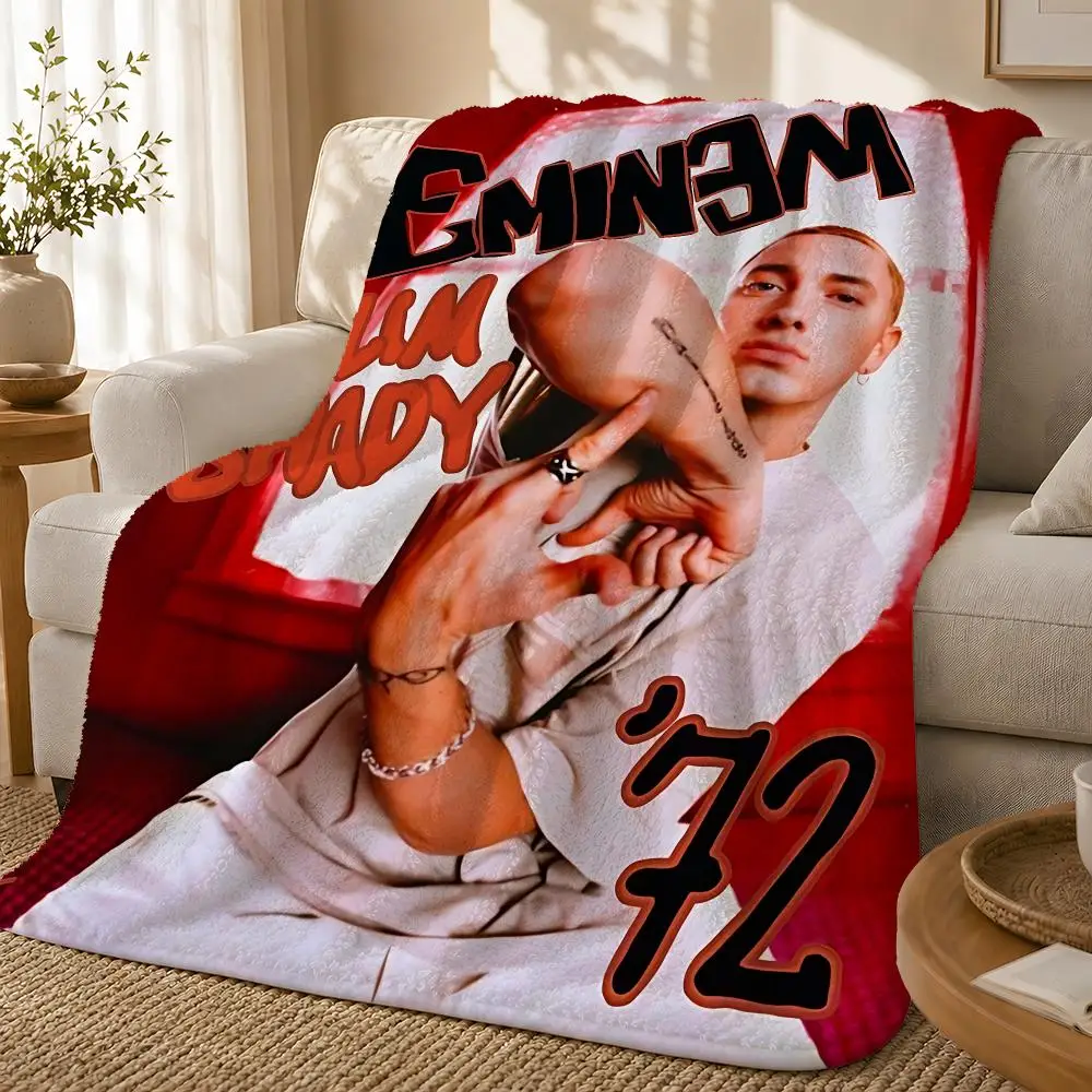 Rapper E-Eminem Throw 1pc Flannel Blanket Soft Lightweight Warm Cozy For Bedroom Sofa Bed