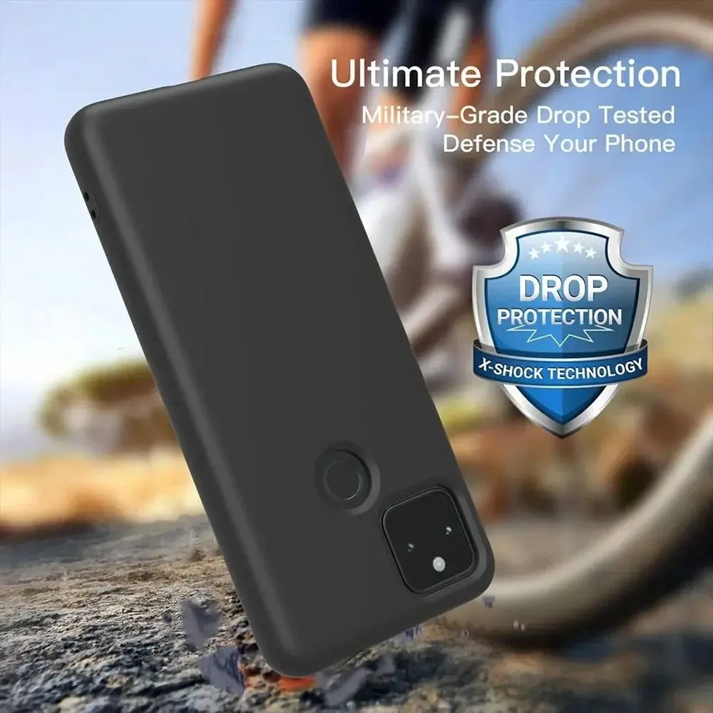 Liquid Slicone stoß feste Soft Phone Hülle für Google Pixel 5 5a 9 pro xl 3 3a xl 3xl 4 xl 4a 4g 5g 8a 6a 7a Cover Fundas Capa – Detail 1