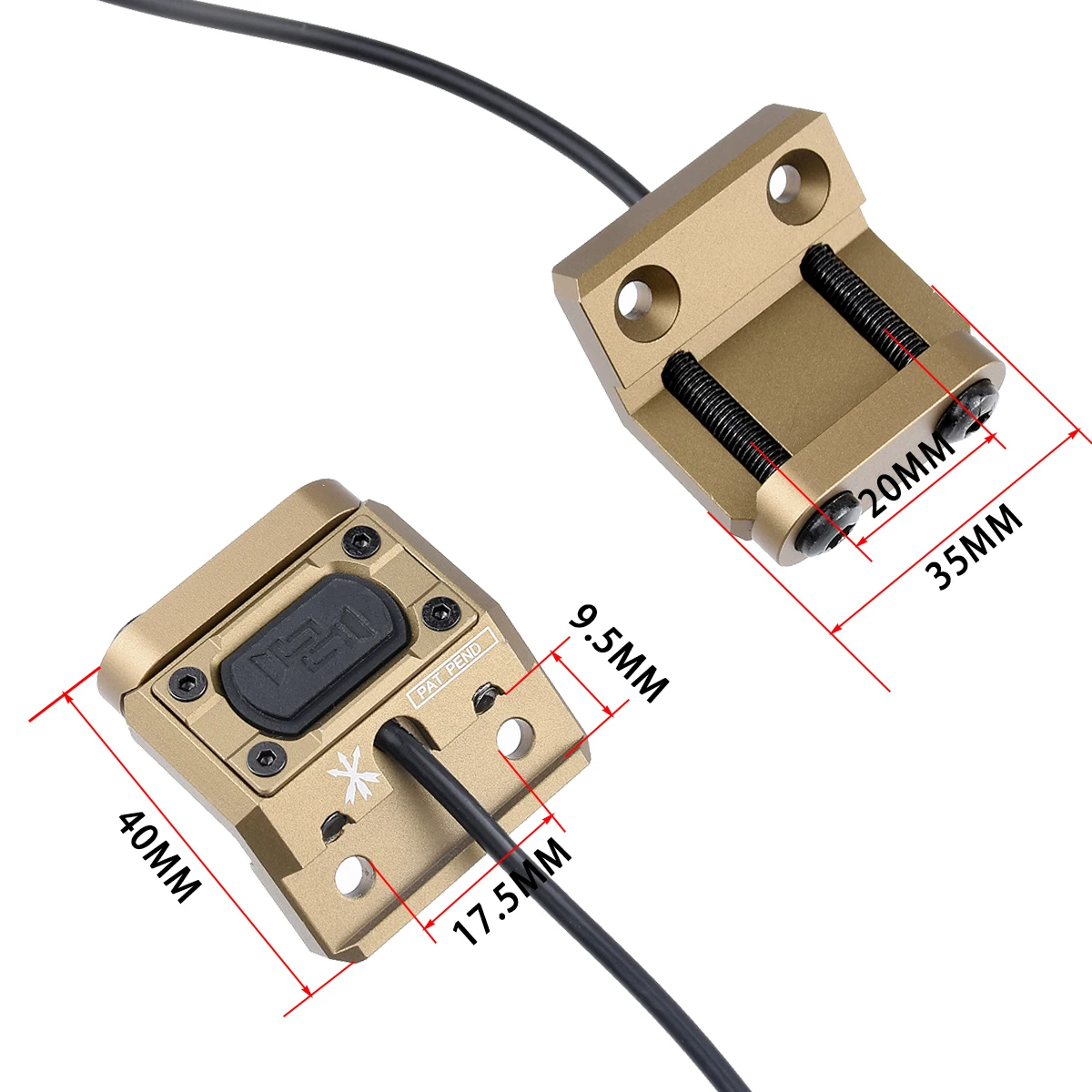 Interruptor presión remota Unity para Surefire M300 M600 táctico Mlok - imagen 2