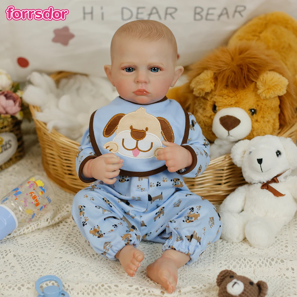 

19inch Reborn Baby Doll Cameron Full Body Silicone Vinyl Boy Waterproof Doll with Lifelike 3D Skin High Quality Christmas Gifts