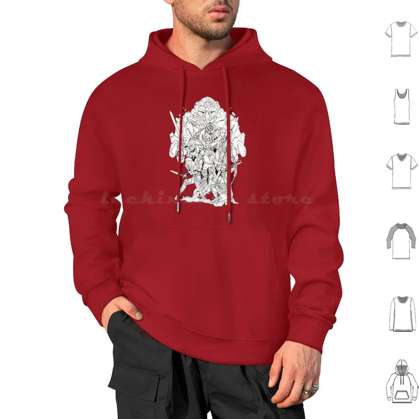 Crimson Throne-Pc Splash Page Hoodie cotton Long Sleeve Dnd Dndart Pathfinder Pathfinderart Originalcharacter Fantasy