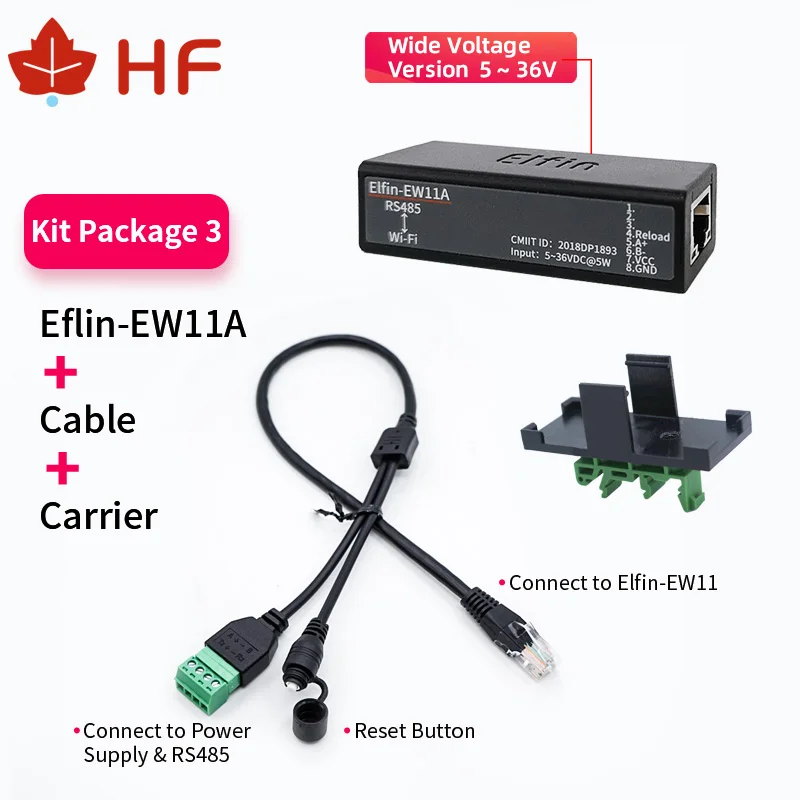 직렬 포트 RS485-WiFi 직렬 장치 서버, Elfin-EW11 지지대 TCP/IP 텔넷 모드버스 TCP 프로토콜 IOT 데이터 전송 변환기