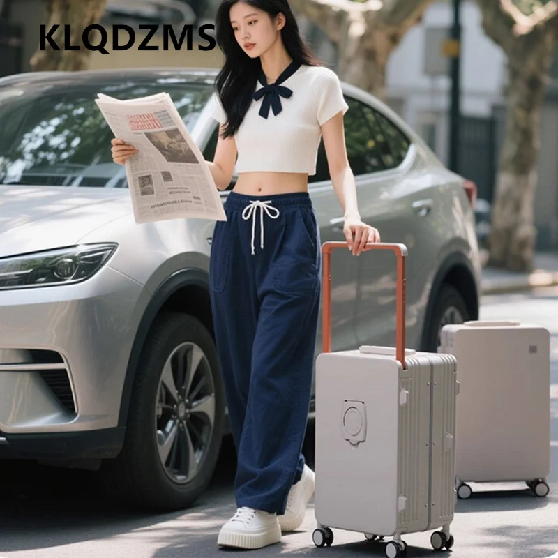 KLQDZMS ABS+PC-Koffer, Trolley-Koffer mit großem Fassungsvermögen, Damen-Boardingbox, 20 Zoll, 24 Zoll, 26 Zoll, 28 Zoll, Reisetasche im Wagenstil, Herrengepäck