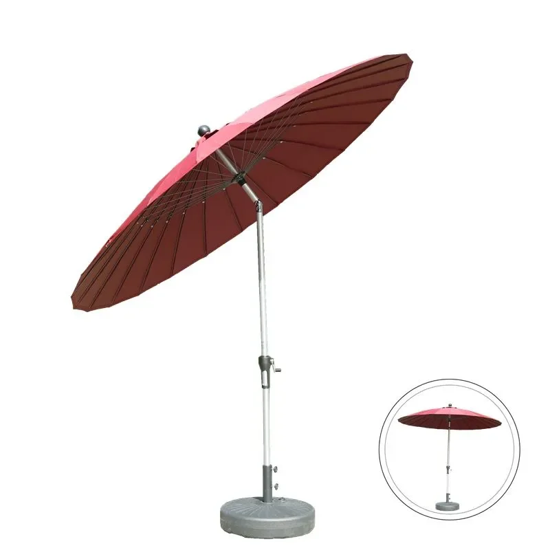 outdoor sun umbrella courtyard leisure bed and breakfast garden balcony folding sunshade antique Chinese style