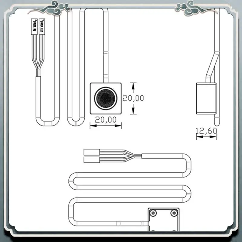 Computer Desktop Switch PC Motherboard External Start Power On/Off Button Extension Cable For DIY Button Easy To Use Silver
