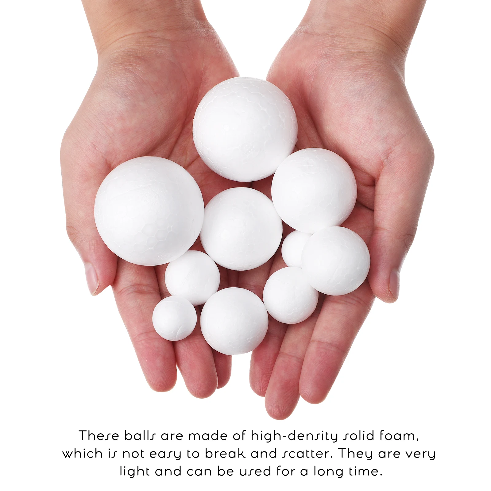 

50pcs Foam Balls Round Decorative Smooth Polystyrene DIY Ornament Decoration Modeling for Handmade Tree Crafts