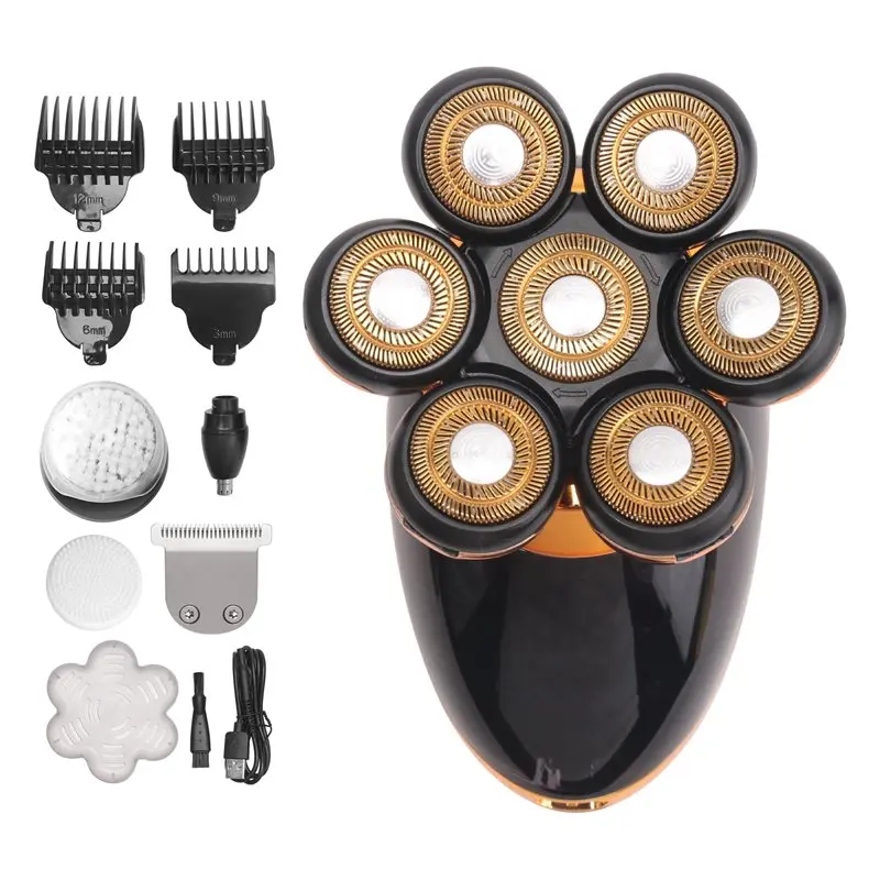 

【НОВИНКА A39M】 Электробритва с 7 головками и лезвиями из нержавеющей стали, USB-зарядка, для быстрого бритья мужчин, триммер для бороды и волос, подарок