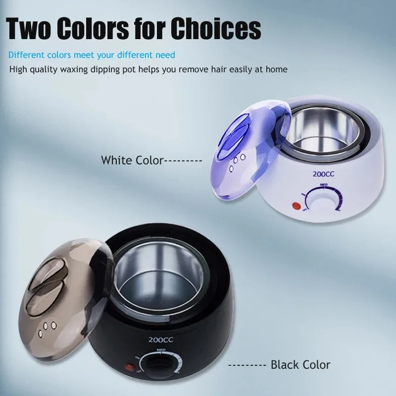 200ml Smart Hair Removal Warmer Wax Heater for Hands & Feet Epilator Depilatory Skin Care Paraffin Waxing Kit with Wax Beans