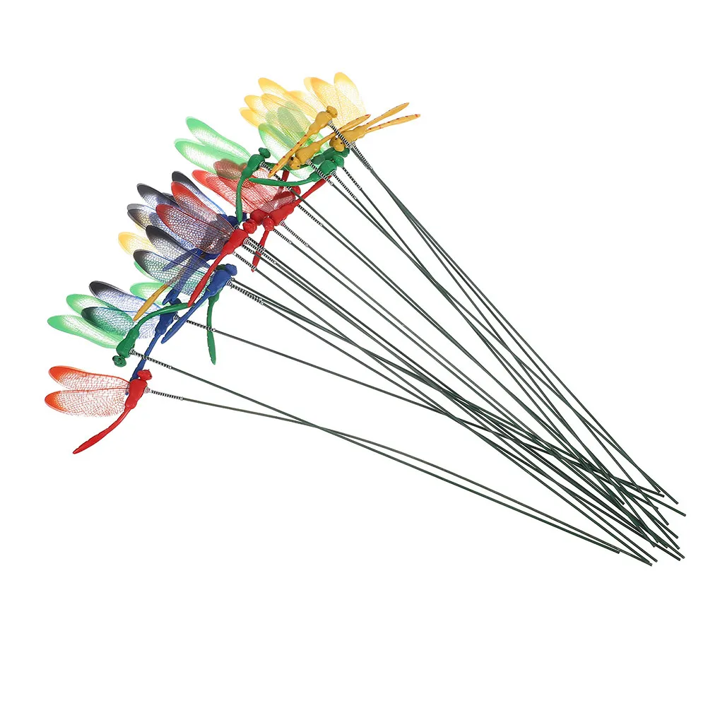 32Pcs Simulation Dragonfly Garden Ornament Weatherproof 3D Animal Stake for Outdoor Decor Indoor Party Home Garden Yard Stake
