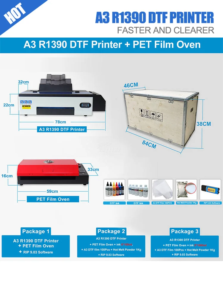 

Hot Sale DTF roller printing machine L1800 L805-B DTF printer A3 A4 for T-shirt