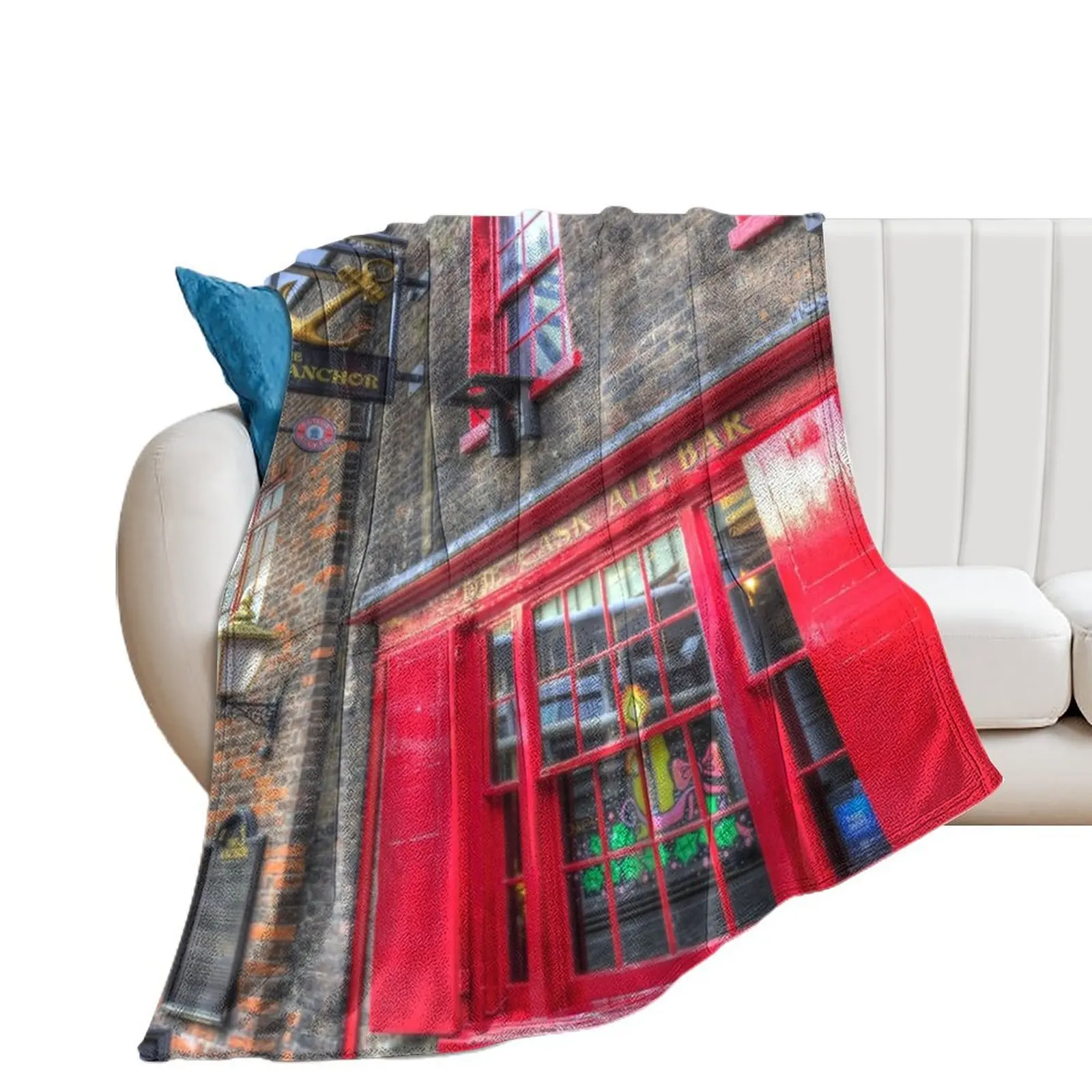 

The Anchor Pub London Throw Blanket Decoratives Luxury Throw Blankets