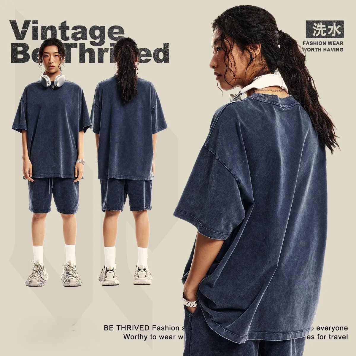Retro Washed Color T-Shirt Men Protection Frosted Summer Outdoor Tee