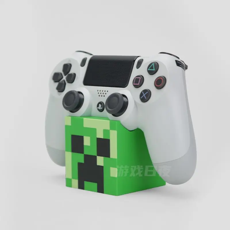 Multi-functional Cute Green Pixel Block Game Controller Stand Desktop Storage Rack Game Controller Base