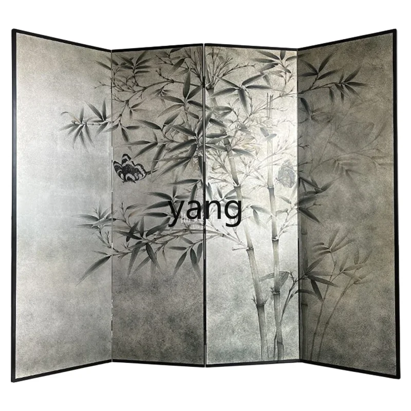 LH medieval screen partition folding living room B & B hotel decorative ink bamboo Chinese style folding screen