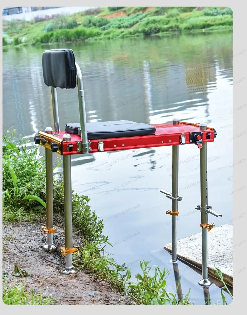 Ultra Light Aluminum Folding Fishing Table, New Model Large Fishing Platform & Tackle Box for Portability