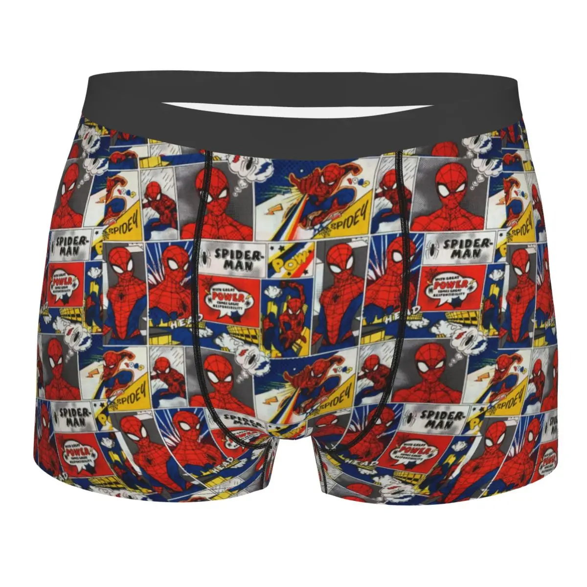 

Мужские сексуальные трусы-боксеры с принтом Человека-паука, эластичные шорты-трусы для мужчин