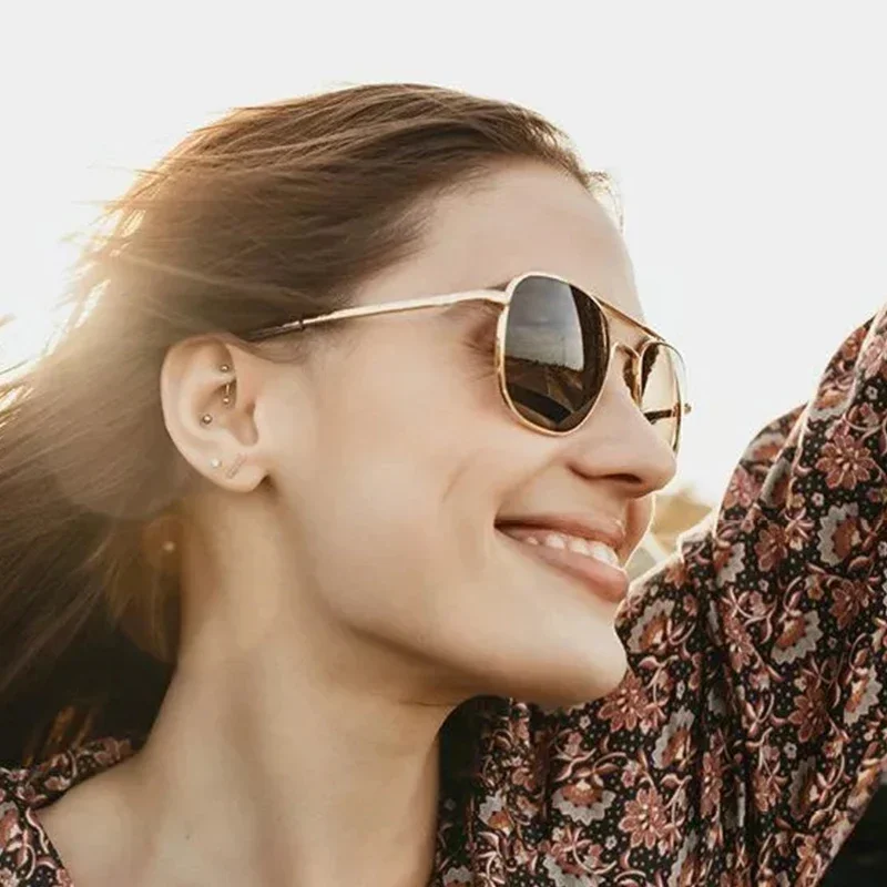 1 Stück/3 Stück AO Pilot Modische Sonnenbrille für Herren und Damen, Metallrahmen, hochwertige Markendesigner-Gläser aus gehärtetem Glas, UV400 – Detail 4