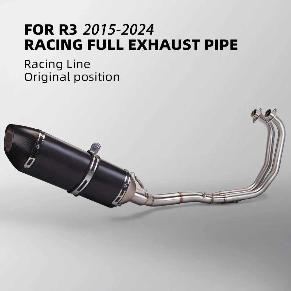 R3 Exhaust System For Yamaha YZF R25 MT03 MT25 2015-2024 Motorcycle Escape Headers Tube Muffler with DB Killer