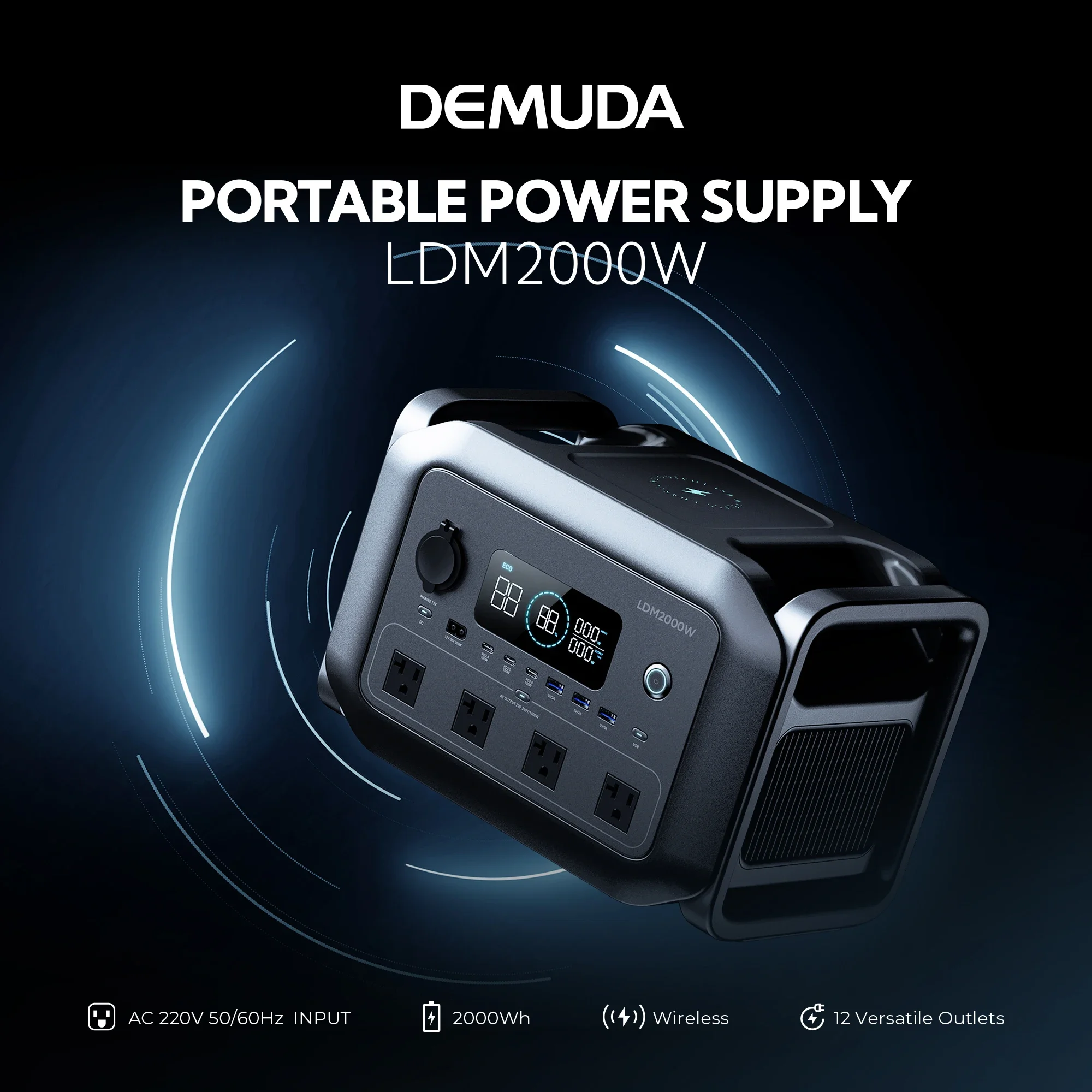 Portable  Station 2000w Huge Capacity Power Bank Solaire Generator for Home Backup Emergency Outdoor Camping