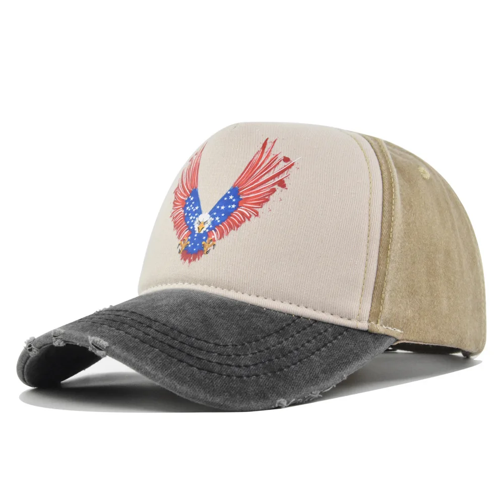 

Vintage Washed Distressed Baseball Cap Spreading Wings Eagle Baseball Cap Printed Dad Cap Trucker Men Washed Vintage Sun Hat