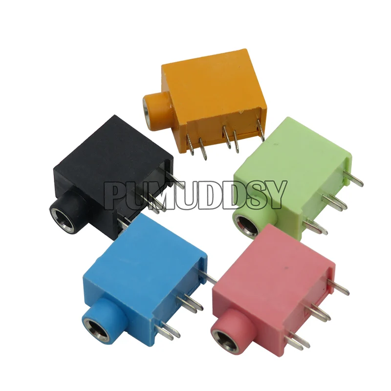 10PCS Headphone Jack Socket PJ-215 PJ-325 3.5mm Female Connector For Audio Video 5pin Red Black Blue Yellow Green