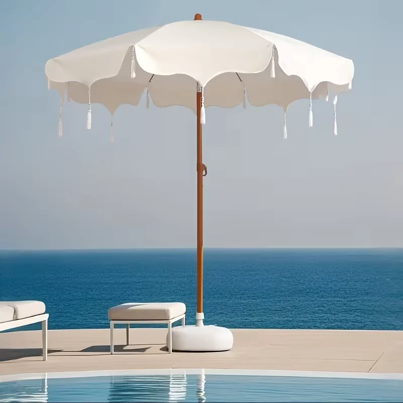 Bohemian-Style Tassel Umbrella Garden Sunshade Decorative Beach Decor Ideal for Outdoor Gardens And Beaches