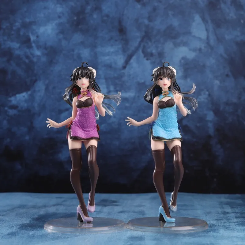 حار 22 سنتيمتر بلدي في سن المراهقة رومانسية كوميديا Snafu Yukinoshita Yukino تشيباو Ver الدائمة تشكل الأرجواني/الأزرق أنيمي نموذج لجسم تمثال لعبة