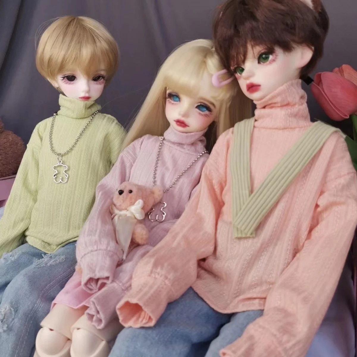 New 1/3 1/4 BJD Doll Clothes Fit For 45CM 60CM BJD SD Doll Fashion Stretchy Shirt DIY Doll Accessories For Girl Gift