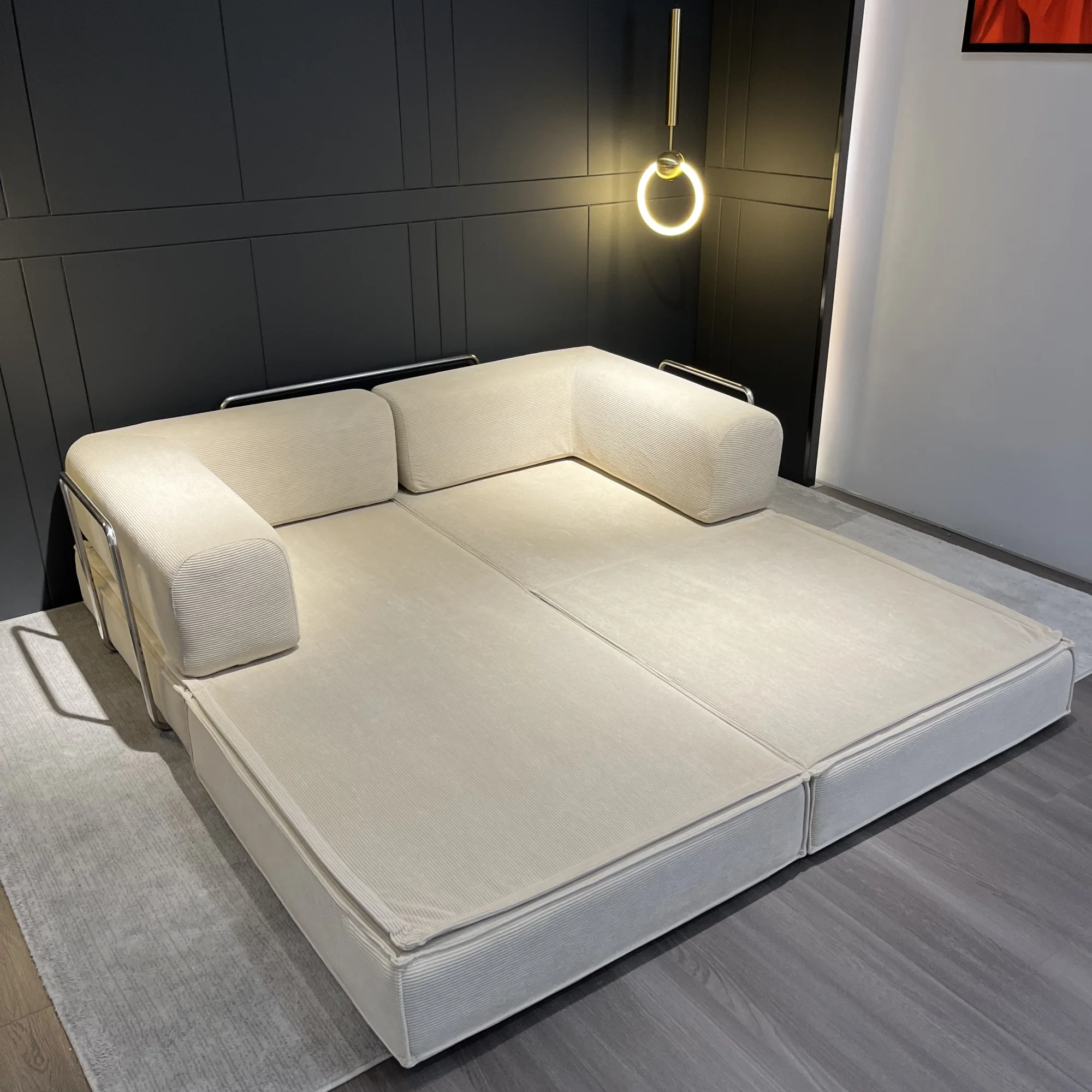 Wholesale Modern Tofu Height Density Sponge Cord Sofa White Vacuum Compressed Sofa Modular Sofa for Living Room
