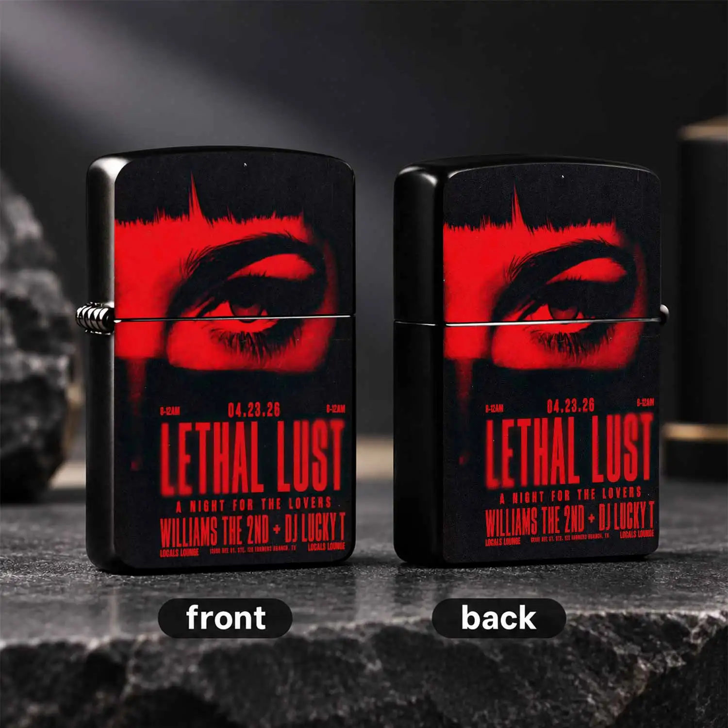 Lethal Lust Red Eye Art Print Lighter, Trendy Portable Igniter, Stylish Daily Carry Item, Perfect For Parties, Home, Commute And Outdoor Activities, Unique Creative Practical Gift For Friends And Hobbyists, Decorative Cool Small Accessory F