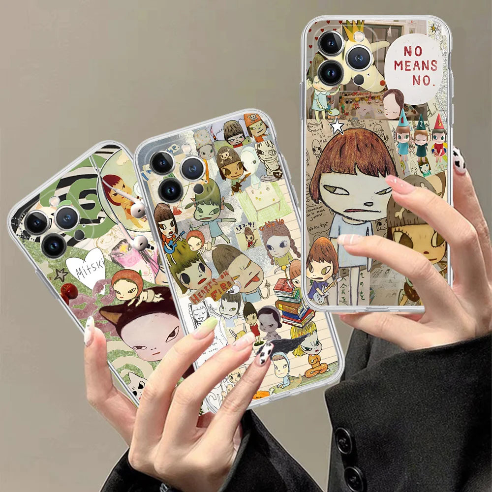 Y-Yoshitomo Girl NaraS Phone Case For IPhone 16 15 14 11 12 13 Mini Pro XS Max Cover 6 7 8 Plus X Funda Shell