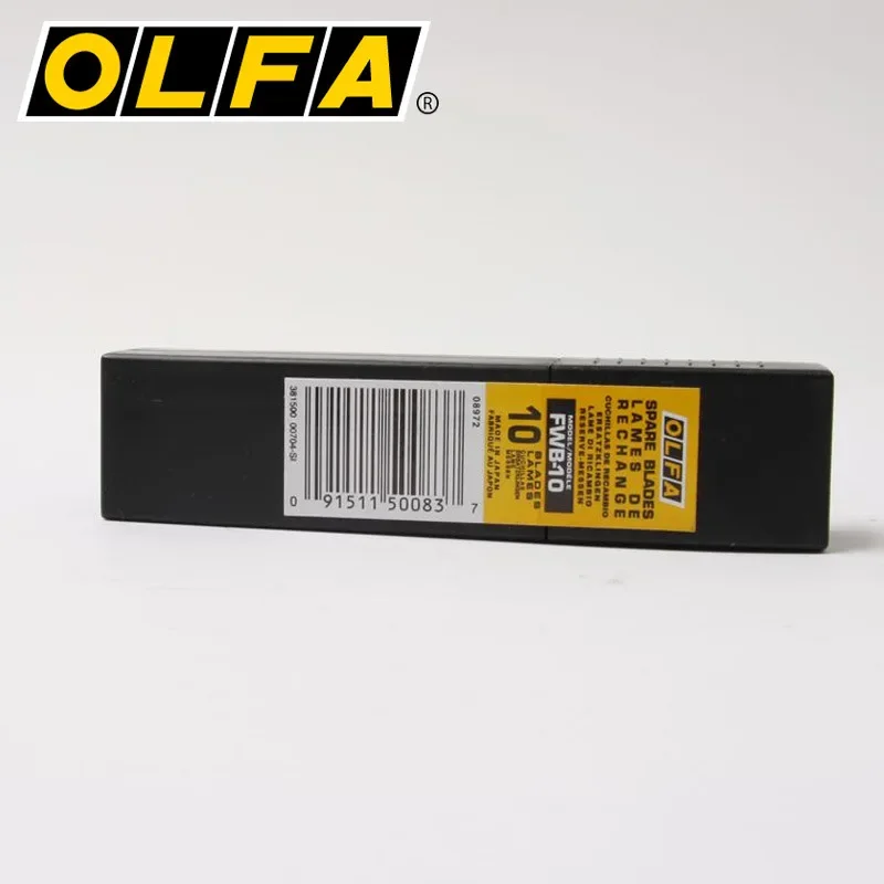 OLFA FWB-10 Spare Blades 12.5mm Black Mid-size Blade 0.25mm Thick Ultra-sharp Replacement Blade for FWP-1 Cutter MT-1 Knife