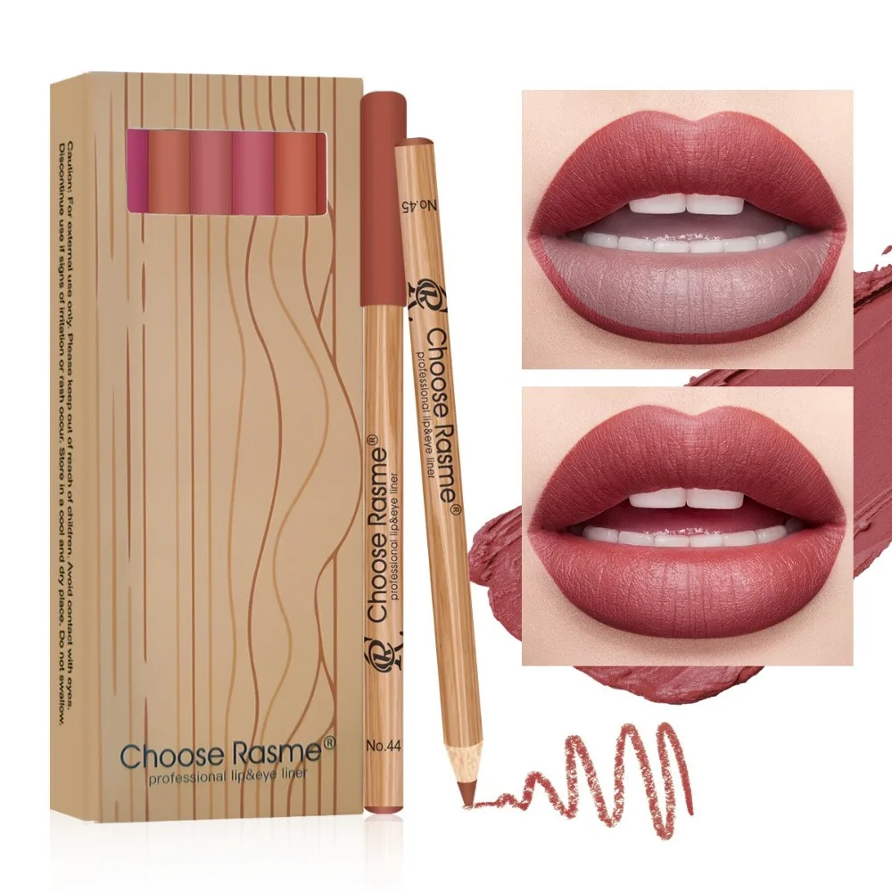 12Pcs/Box New Creamy Pencils Lip Liner Set Waterproof Long-Lasting Lip Beauty Products Matte Smudge-Proof Lip Pencil Woman Girls