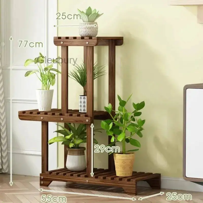 Garden Flower Stand Balcony Outdoor Modern Simple Solid Wood Living Room Flower Shelf Organizer Indoor Decoration Home Furniture