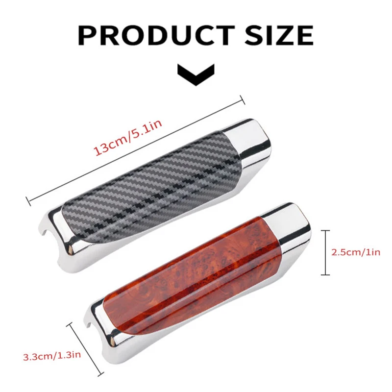 BLALION Universal Car Handbrake Grip Protect Cover Styling Carbon Fiber Decor Brake Decoration Shell SUV Interior Accessories